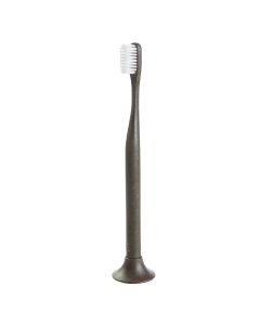 Coffee Bogobrush + Stand Biodegradable Toothbrush with Soft Bristles in Coffee Brown