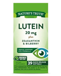 Lutein and Zeaxanthin with Bilberry 20 mg | 39 Softgels | Non-GMO & Gluten Free | By Nature's Truth