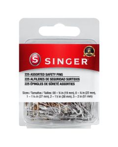 SINGER Assorted Safety Pins In A Resealable Container, 225 Count"