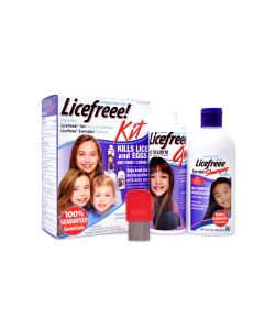 Licefreee 4-Piece Kit, Non-Toxic, Lice Killing Gel, Root Applicator, Metal Lice Comb & Daily Shampoo"