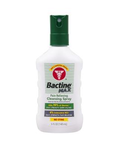 Bactine Max First Aid Spray Pain Relief Cleansing Spray with 4% Lidocaine Kills 99.9% of Germs, 5 oz"