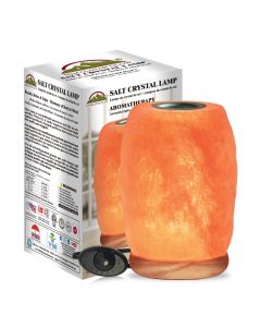 Himalayan Glow Salt Crystal Aroma Lamp, 15W Bulb with Wooden Base, 4"" W x 4"" H, 2.5 lbs"