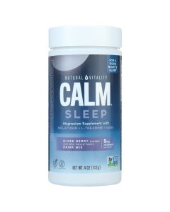 Natural Vitality CALM Sleep Aid Drink Mix with Magnesium and Melatonin, Mixed Berry, 4 oz"