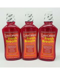 3x Cinnamon Original Lavoris Fresh Breath Mouthwash  - 3 Pack of 16.9 oz Bottles