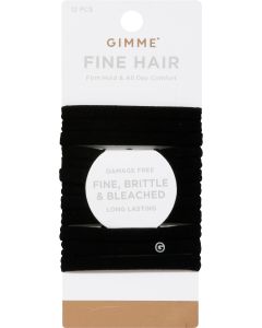 Gimme Beauty Fine Hair Bands - Black - 12ct