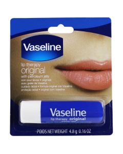 Vaseline Lip Therapy Moisturizing Hydrating Lip Balms with Petroleum, Vitamin E, Clear, 1 Count"