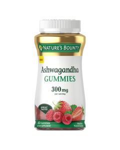 Nature’s Bounty Ashwagandha Gummies for Stress Support, KSM-66 300mg, Mixed Berry, 60 Gummies"