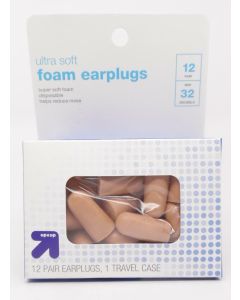 Up & Up Ultra Soft Foam Earplugs, Super Soft Foam, Disposable, 32dB, 12 Pairs"