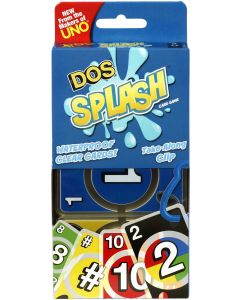 UNO DOS Splash Card Game for Outdoor Camping, Travel and Family Night with Water-Resistant Cards"