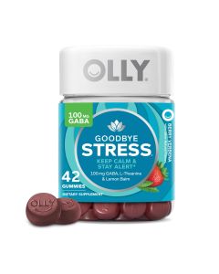 OLLY Goodbye Stress Gummy, GABA, L-Theanine, Lemon Balm, Chamomile, Berry, 42 Ct"