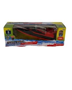 Speed Boat Radio Controlled Battery Powered Red with Black and White Strips