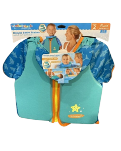 SwimSchool Deluxe Swim Trainer Vest - Level 2 - Up to 33 Pounds - Orange/Blue