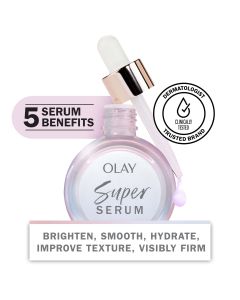 Olay Super Serum 5-in-1 Anti-Aging Facial Serum, Smoothing Skin Care, All Skin Types, 1.0 fl oz"