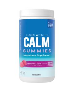 Natural Vitality Calm, Magnesium Citrate Gummies, Raspberry-Lemon, 120 Count"