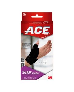 ACE Brand Deluxe Thumb Stabilizer, Adjustable Brace, Black, 1/Pack"