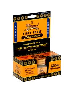 Tiger Balm Ultra Strength Pain Relief Ointment, 0.63 oz Jar, Relieves Backaches, Sore Muscles, Strains"