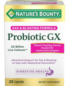 Nature's Bounty Probiotic GX, Gas and Bloating Capsules, 25 Ct"