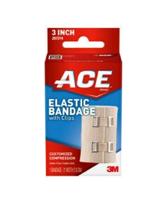 ACE Brand Elastic Bandage W/ Clips 3 in., Soft Discrete Fit, Beige"