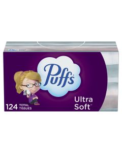 Puffs Ultra Soft Facial Tissues, Family Size Box, 124 Facial Tissues per Box, 1 Count"