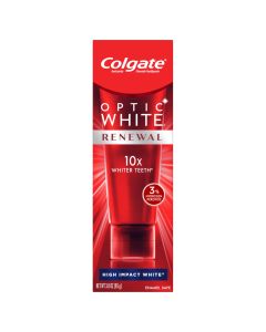 Colgate Optic White Renewal Teeth Whitening Toothpaste, Mint, 3 oz Tube"