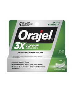 Orajel 3X Medicated Gum Pain Gel, Immediate Pain Relief, 0.42 oz"