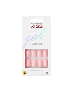 KISS Gel Fantasy Ready-To-Wear Fake Nails, Short, Square - After Last Night, Smudge Proof, Waterproof, No Dry Time, Durable, Flexible, DIY Manicure, Salon Quality, Long Lasting  28 Count"