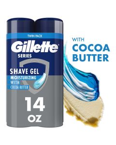 Gillette Series Moisturizing Shave Gel for Men with Cocoa Butter, Twin Pack (2-7oz Cans), 14oz"