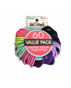 Scunci No Damage Elastics, 60 count Value Pack"