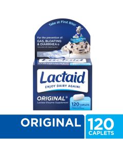 Lactaid Original Strength Lactose Intolerance Relief Caplets, 120 Ct"