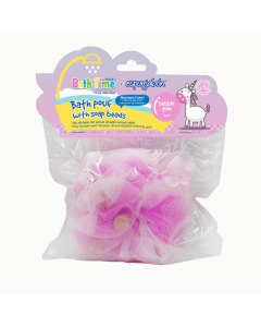 T.TAiO Esponjabon Bath Time Baby Protection Bath Pouf w/Soap Beads (Bubble Gum Scent)