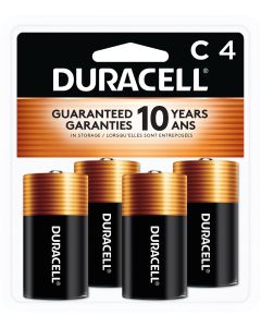 Duracell Coppertop C Battery, Long Lasting C Batteries, 4 Pack"