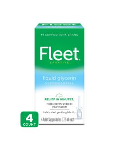 Fleet Liquid Glycerin Suppositories for Adult Constipation, 7.5 ml, 4 Bottles"