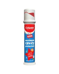 Colgate Kids Toothpaste with Fluoride, Kids Cavity Protection Toothpaste Pump, Mild Bubble Fruit Flavor, 4.4 Oz Pump"