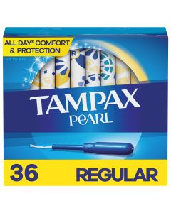 Tampax Pearl Tampons with LeakGuard Braid, Regular Absorbency, 36 Ct"