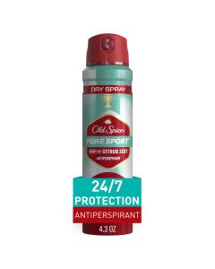 Old Spice Men's Antipespirant Deodorant Invisible Dry Spray, Pure Sport, 4.3oz"