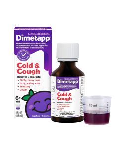 Children’s Dimetapp Cold & Cough Medicine, Antihistamine, Liquid Grape Flavor, Alcohol-Free, 4 Fl oz"