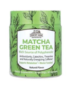 Country Farms Matcha Green Tea - Natural 25 mg 60 Gummies