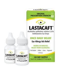 Lastacaft Once Daily Eye Allergy Itch Relief Drops, 2x5 ml, 120-Day Supply"