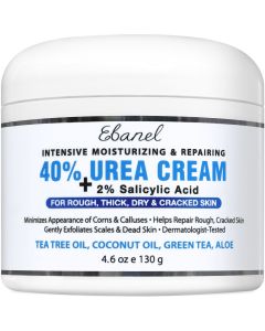 Ebanel 40% Urea Cream Plus 2% Salicylic Acid 4.6oz Callus Remover Foot Cream For Dry Cracked Skin