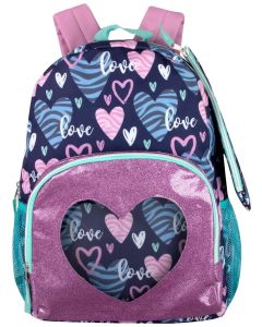 AD Sutton Zebra Heart Backpack Set One Size Purple/blue/pink