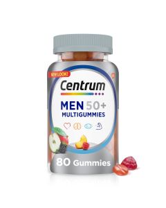 Centrum Multigummies Mens 50 Plus Gummy Vitamins, Multivitamin Supplement, Fruit, 80 Count"