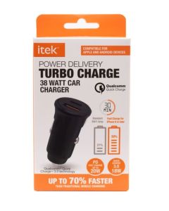 Itek fast charge Car Charger-Black