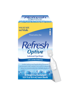 Refresh Optive Lubricant Eye Drops Preservative-Free Tears, 0.4 ml, 60 Count"