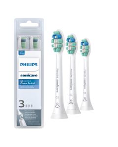 Philips Sonicare Optimal Plaque Control replacement toothbrush heads, HX9023/65, BrushSync™ technology, White 3-pk"