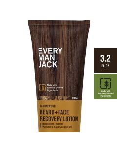 Every Man Jack Beard + Face Recovery Lotion - Relieve Dry Beard - Sandalwood Scent - 3.2oz