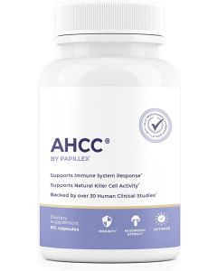 Papillex AHCC Supplement - Maximum Strength - Natural Immune Support Extract - Maintains Natural Killer Cell Activity - 20+ Human Research Studies - 60 Veggie Capsules (3 Pack)