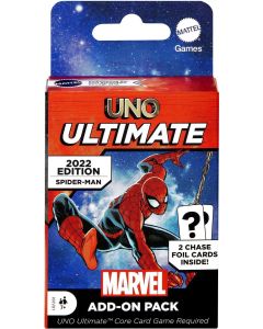 ​UNO Ultimate Marvel Card Game Add-On Pack with Spider-Man Character Deck & 2 Collectible Foil Cards, Gift for Collectors & Kids Ages 7 Years & Older"