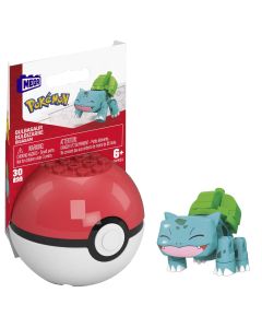 MEGA Pokemon Building Toy Kit Bulbasaur (30 Pieces) with 1 Action Figure and Ball for Kids