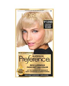 L'Oreal Paris Superior Preference Permanent Hair Color, Fade-Defying, 9.5NB Lightest Natural Blonde"