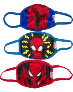 Disney Spider-Man Marvel Kids Cloth Face Masks Ages 4 to 8 Cotton Pack of 3 Berkshire Fashions Washable Reusable Non-Medical